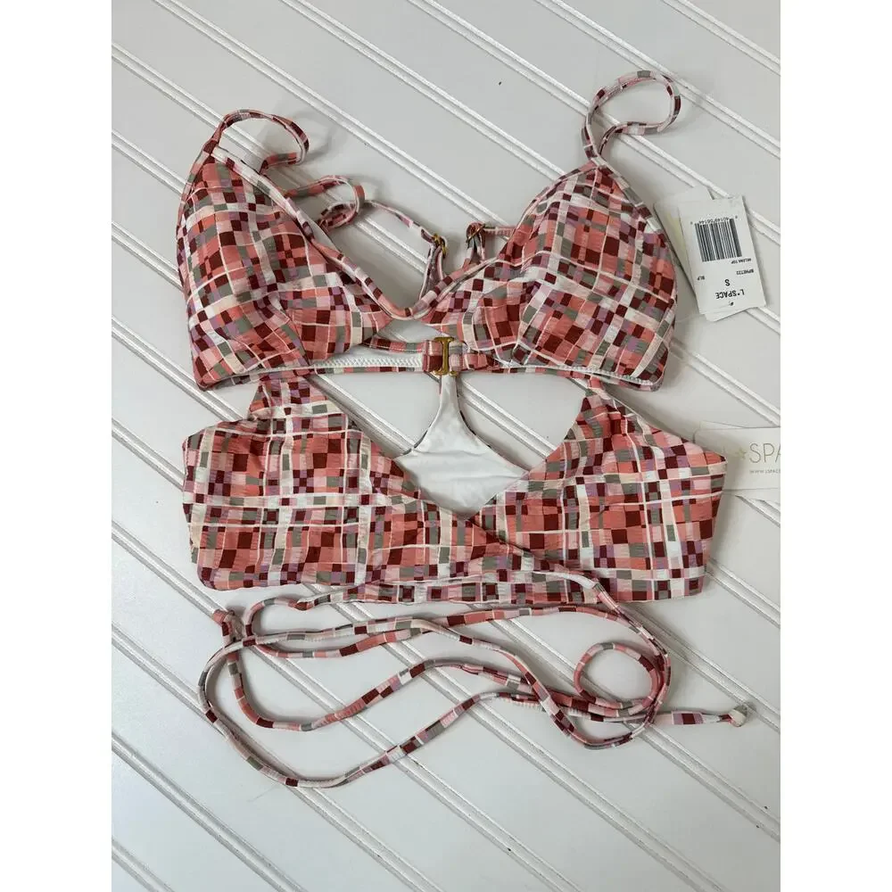 NWT L Space Swim Top - Kristen Tie & Helena Block Party Bikini Beach Bundle Sz S